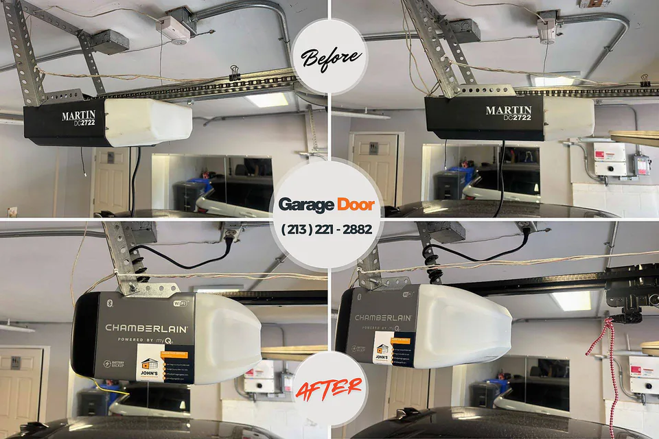 Before and after: garage door repair Villa Rica, GA